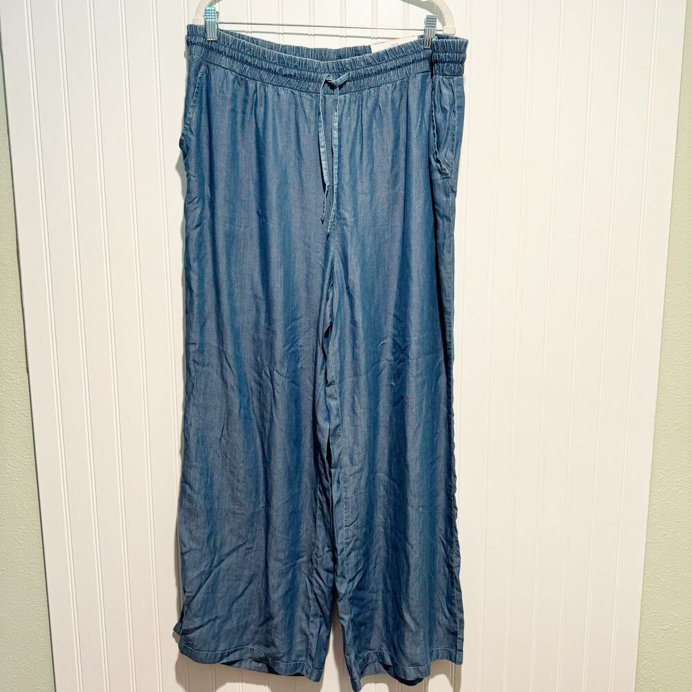 Style Co Chambray Wide Leg Pants Pull On Tencel NEW Plus Size 3X